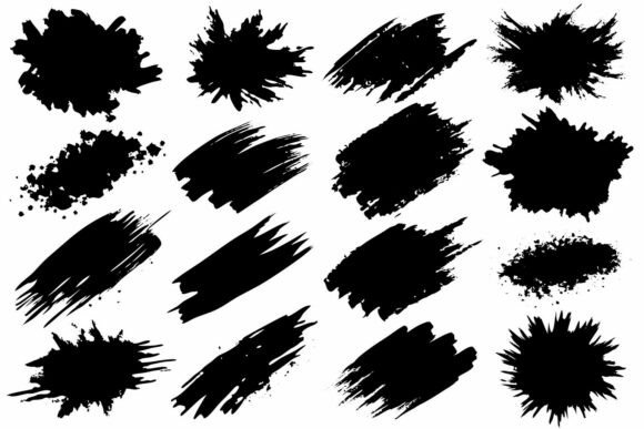 Black Grunge Brush Strokes and Splatters: Strategic Tools for Creative Impact