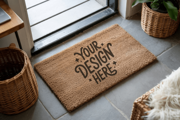 Blank Doormat Mockup 15: Elevating Presentations with a Clean Doormat Mockup Aesthetic