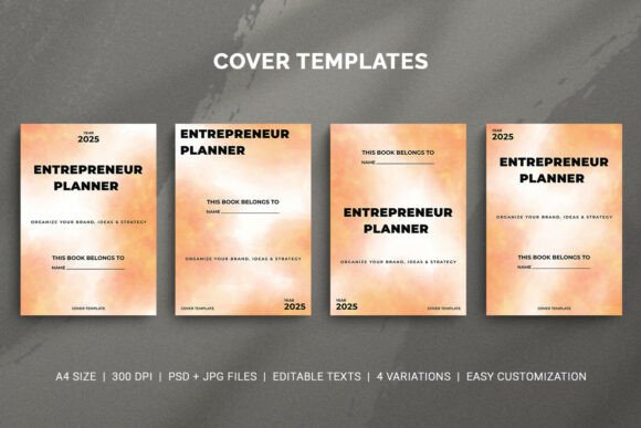 Elevating Brand Identity with the Entrepreneur Planner Cover Template Set
