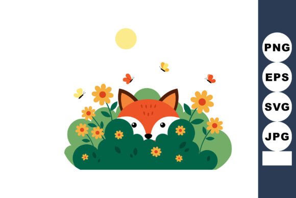 Fox Peeking Through Green Bushes with Ye: A Versatile Visual for Creative and Commercial Use