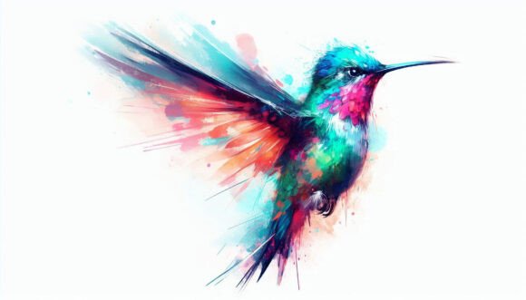Hummingbird with Energetic Pastel Brushes: A Strategic Creative Resource for Entrepreneurs and Designers