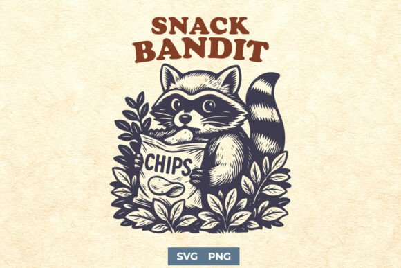 Snack Bandit SVG Cute Raccoon PNG Design
