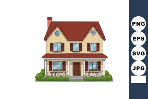 Two‑story Suburban House with Red Roof B: A Versatile Visual Asset for Creative Projects