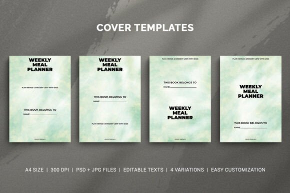 Weekly Meal Planner Cover Template Set: A Guide to Elegant, Editable Design